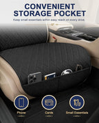 Linen Car Front Seat Covers, Breathable Linen Car Seat Protector | With A Carrying Pouch And Non-Slip Nubs On The Back; Universal Fit Cars Vans SUVs Trucks, 2 Units, Black - Image 3