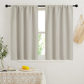 RYB HOME Small Window Curtains 45 inches Length for Kitchen Cafe Bathroom | Room Darkening Curtains & Drapes, Energy Saving, Thermal Insulated, For Kids Bedroom, W42 x L45, Natural, 2 Panels by RYBHOME