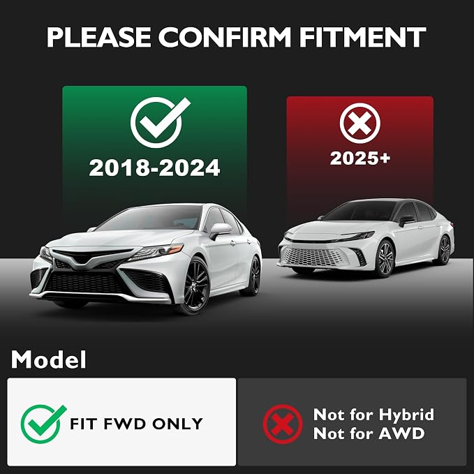 Floor Mats for Toyota Camry 2018-2024 FWD Gas, Floor Liners & Cargo Liner | Not for AWD or Hybrid. Custom Fit Car Mats All-weather Protection Waterproof Easy to Clean Heavy Duty - Image 2