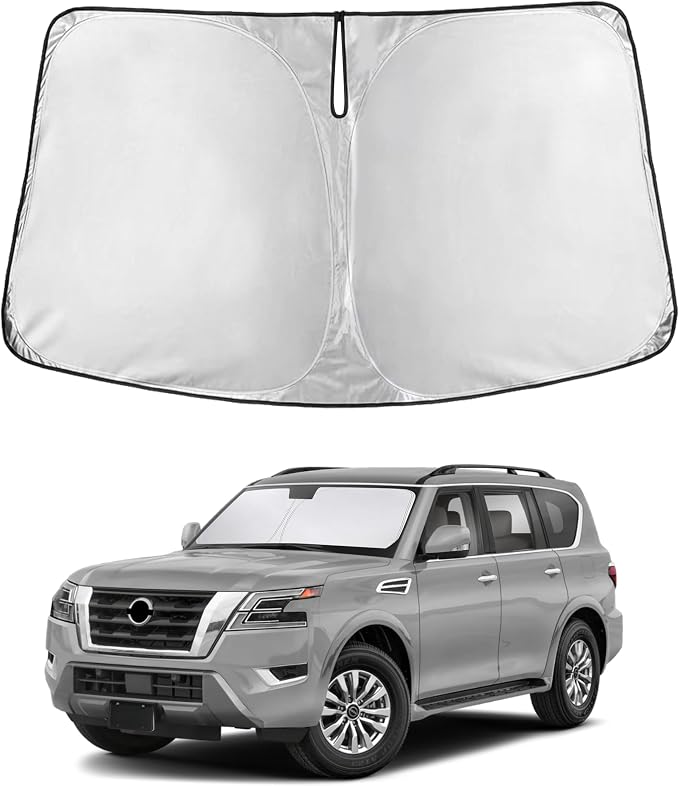 EcoNour Windshield Sunshade Compatible for Nissan Armada 2017-2023 2024 | Sun Visor for Front Windshield & Window Sun Shade Cover, UV Heat Blocker & Protector, Car Accessories by EcoNour