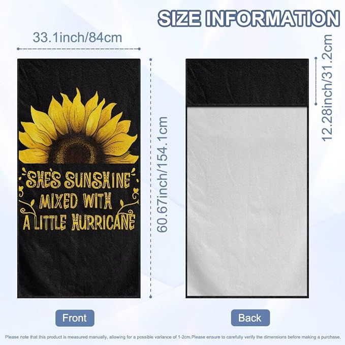 Sunshine Sunflower Car Seat Towel with Storage Bag Auto Interior Front Seat Towel Protector Sunflower Car Interior Accessories Universal Non Slip Waterproof Sweat Protector Beach Yoga Towels - Image 7