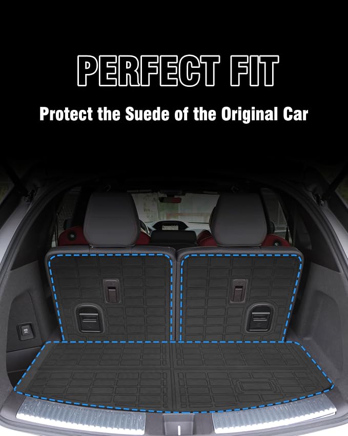Cargo Liner Compatible with 2014-2021 Acura MDX Trunk Mat Cargo Mat Back Seat Cover Protector(Cargo Liner+Backrest Mats) - Image 2