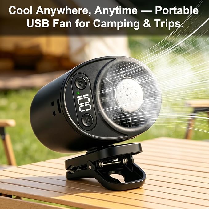 Car Clip on Air Conditioner Fan Portable Mini Personal Fan for Vehicle Umbrella Office Beach Shirt Camping Waist - Image 3