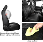 Coverado Seat Covers 4 Door for Jeep Wrangler, 2PCS Leather Car Seat Cover for Jeep Wrangler Vehicle Accessories Custom Fit for 2018-2026 Jeep Wrangler Seat Covers 2-Door/4-Door (Black) - Image 6