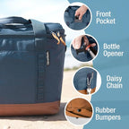 CleverMade Pacifica Collapsible Cooler Bag, Medium Travel Cooler, Cool Gray | Keep Drinks Cold and Pack Light | A Reinforced Base, Storage Pocket, Bottle Opener, and Shoulder Strap Add Outdoor Utility - Image 3