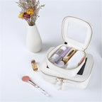 Small Clear Makeup Bag Travel Cosmetic Case, Portable Make Up Organizer Traveling Compact Car Bag for Essentials Transparent Toiletry Bag with Zipper - Image 7
