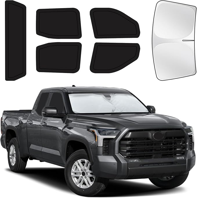 for Toyota Tundra 2022-2025 Car Window Shades, 6Pcs Full Window Covers | Privacy Sun Shade Set for Front Windshield Side and Rear Windows, Keeps Vehicle Cool for Camping Napping by MakeLifeBetter