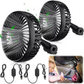 Glooglitter 2 Pcs Car Fan USB for Rear Seat Passenger Portable Headrest 360 Degree Rotatable 3 Speed 12v/ 24v Automobile Ventilation Fan with Clip for SUV Backseat, RV, Vehicles(Classic,Black) by Glooglitter