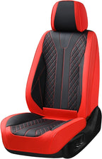 FLORICH Car Seat Covers Front Seats Luxury Faux Leather Waterproof Seat Covers Car Seat Protector Automotive Seat Covers Cushion Universal Fit for Most Cars SUV Trucks, Black&Red - Image 9
