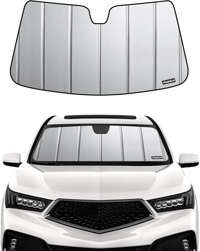 Pigenius Windshield Sunshade for Acura MDX 2022-2026, Premium Grey Leather Finish by Pigenius