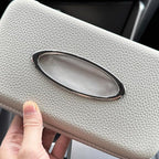 Car Tissue Holder, Sun Visor Tissue Holder, Zipper Car Visor Napkin Holder, PU Leather Backseat Tissue Case for Auto Vehicle (Grey) - Image 5
