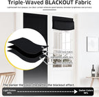 NICETOWN Black Magetic Blackout Roman Shade, No Drill Cordless Door Blinds | Thermal Insulated, Privacy Shades for Bedroom, No Tools Roll Shade, French Front Door Window Cover, 35 x 64 inches Long - Image 5