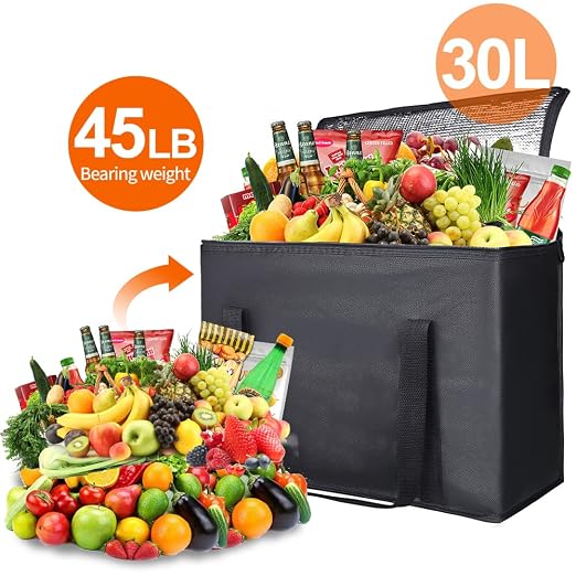 Bodaon Insulated Pizza Delivery Bags, Food Delivery Bag, Black, X_Large, 10-Pack - Image 4