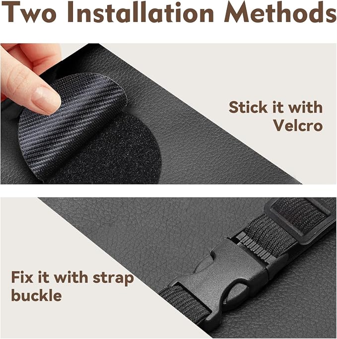 Noaman Upgraded Large Car Tissue Holder Premium PU Leather Tissues Box Cover Backseat Rectangular Napkin Holder for Car Fits for 120 Standard Kleenex Tissues Box for Car Organization Accessories Black - Image 4