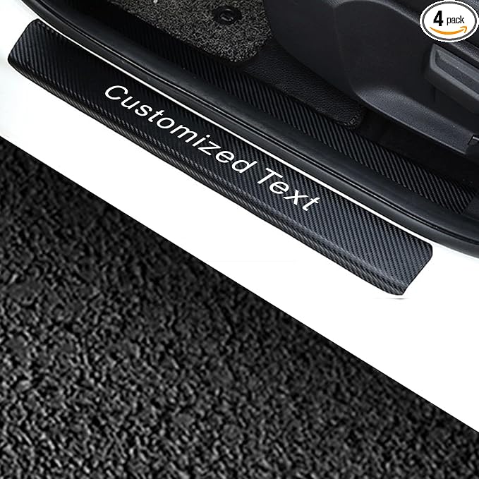 4 Pcs Car Door Sill Protector for Mitsubishi Outlander | Customized Text, Decoration Car Door Sill, Paint Protection, Anti-Scratch Decals, Covering scratches, Thickened Material by COOLKEYER