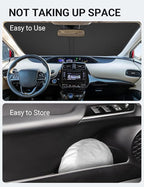 Proadsy Custom Fit 2016-2022 Toyota Prius Windshield Sun Shade, Blocks Heat | 240T Heat Shield, Drops Temp 54°F, Blocks 99% UV, Prevents Dashboard Cracking, Summer Parking & Beach Trips, Easy Twist-Fold - Image 8