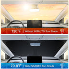 INSAUTO Custom Fit Windshield Sun Shade for Infiniti QX80 2014-2024 | Foldable Front Window Sunshade Car Accessories, UV & Heat Reflector, Keeps Interior Cool, Includes Storage Bag - Image 3
