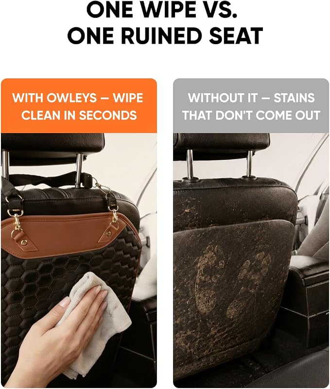 Kick Mat Back Seat Protector - Car Back Seat Cover for Kids Feet - Waterproof & Sturdy Protector for Upholstery from Dirt, Mud, Scratches and Stain (Hexy Set) - Image 8