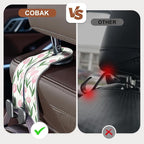 CoBak Purse Hook for Car - Universal Premium Stitched Leather and Aluminum-Magnesium Alloy Double Car Seat Back Storage Hook for Purses, Handbags, Bags (2 Pack),Tulip - Image 3