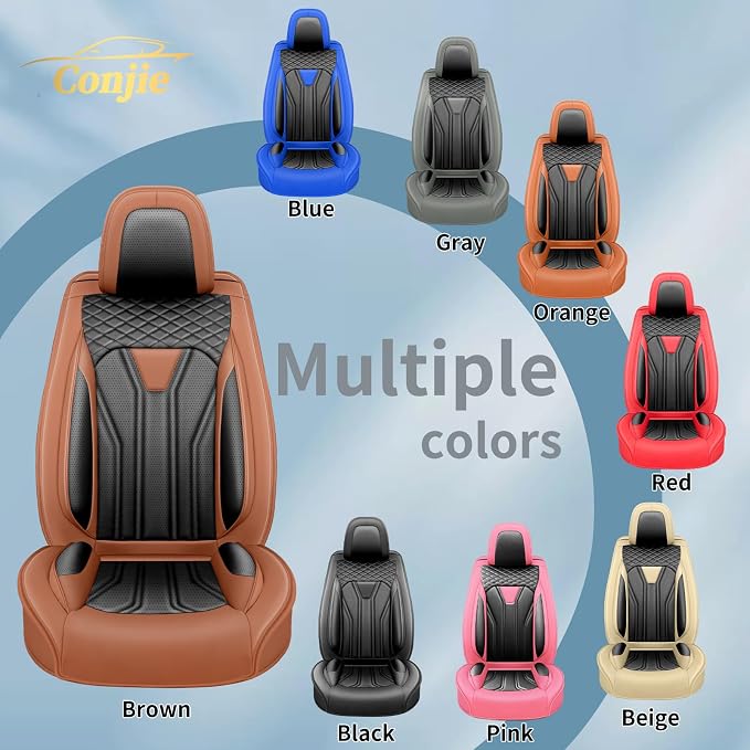 Fit Altima Car Seat Covers for Nissan Altima 2010-2025 2026- Full Set Premium Leather, Waterproof&Breathable, All-Weather Seat Cushion Protecto & Airbag Compatible, Full Set Brown & Black - Image 8