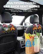 WOCOCN Purse Holder for Car, 2 Pack Heavy Duty Purse Hanger for Car,Tree | PU Leather Car Seat Hooks for Purses and Bags, Cute Floral Headrest Organizer for Handbags & Backpacks - Image 2