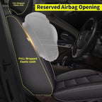 IKABEVEM Car Seat Covers Full Set Fit for Infiniti QX30 2017-2019: 5 Seats Auto Interior Accessories, Faux Leather Waterproof Seat Cushions Vehical Cover (Black) - Image 4