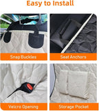 PETICON Dog Car Seat Cover for Back Seat, Waterproof Dog Hammock for Pets | Zippered Design Allows Passenger Seat Access, Mesh Window for Pet View, 600D Oxford, Prevents Scratches, Hair, Mud, and Dirt - Image 7