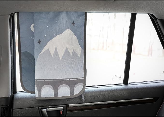 Magnetic Car Sun Shade Curtain for Side Window – Sun Blocker and UV Protector for Baby, Kids, and Pets – Universal Fit with Built-in Magnets for Steel-Framed Door (Bebe Train) - Image 8