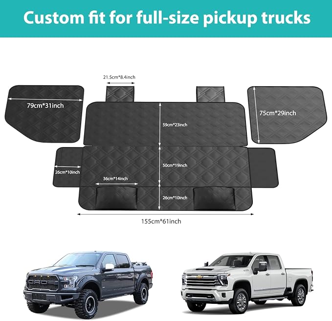 Surfcabin Dog Car Seat Cover for Back Seat & Door Protector Set for Trucks | 600D Oxford, Scratch‑Resistant, Non‑Slip, Machine‑Washable, Seat‑Belt Openings, Designed for Full‑Size Crew Cab Pickup Trucks - Image 7