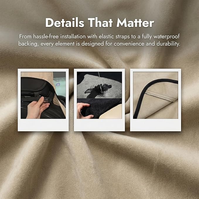 Car Towel Seat Cover, Waterproof Non-Slip Automotive Towel Protective Cover, Sweat-Proof Machine Washable Removable Carseat Vehicle Front Seat Mat Protector, Universal Fit (Gray) - Image 2