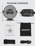 [Upgraded 2X Magnet] 2-Pack Magnetic Golf Cart Fan Rechargeable, 12000mAh Battery Operated Portable Fan with Light, Magnetic Base, Suitable for EZGO Club Car Yamaha, Golf Cart Accessories 2026 - Image 8