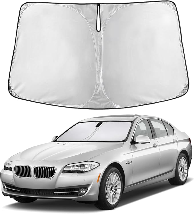 EcoNour Windshield Sunshade Compatible for BMW 5 Series 2011-2014 2015 2016 | 525i 520i 528i 530i 535d 535i 550i Series Sun Visor for Window Sun Shade Cover, UV Protector, Car Accessories by EcoNour