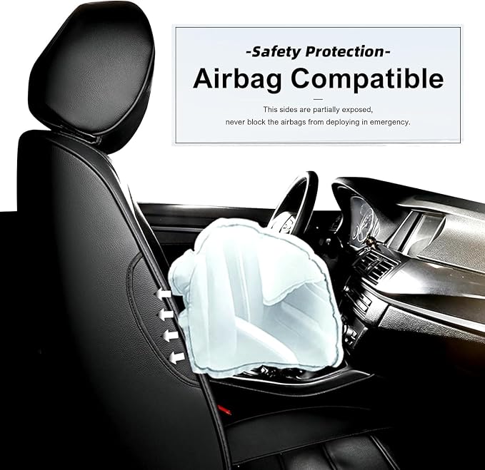 Seat Covers for Honda HRV 2019-2022 Sport/EX/EXL/Touring | Custom Fit for HR-V 2019 2020 2021 2022(Not for LX),Waterproof Anti-Slip -Full set Faux Leather Black - Image 4