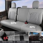 Huidasource 2007-2017 Wrangler JK Custom Seat Covers (Full Set/Gray) | Waterproof Leather Seat Cushion Protector for Jeep Wrangler JK 4-Door Sahara Sport Rubicon - Image 3