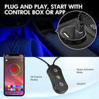 Nilight 4PCS USB Car Interior Lights RGB App and Button Control | 5V DC Multi Color Music Car Neon Accent Light Strips Under Dash Lighting Kit with Sound Active Function - Image 6