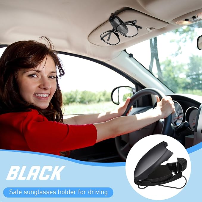 Frienda 10 Pieces Auto Car Vehicle Sun Visor Clip Holder for Sunglasses Glasses Holder Hanger Eyeglasses Mount Ticket Card Clip Car Accessories(Black) - Image 6