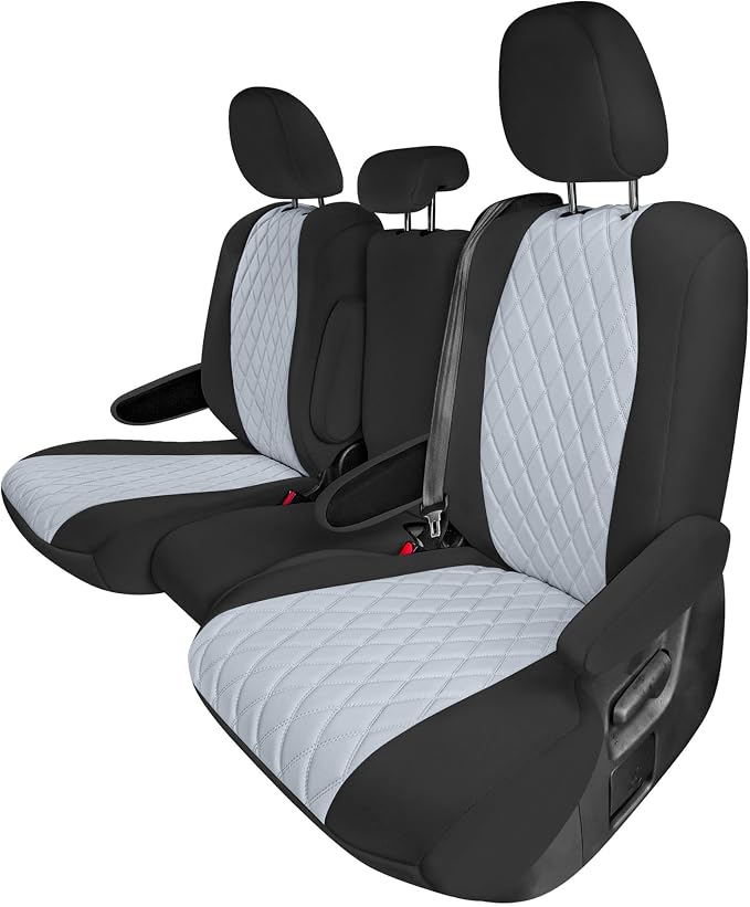 FH Group Custom Fit Car Seat Covers Specifically Made for Toyota Sienna 2011-2020, Car Seat Cover 2nd Row Set, 8 Seater Automotive Seat Covers in Gray Neoprene, Waterproof and Washable Seat Covers by FHGroup