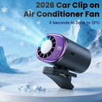 2026 Car Clip on Fan Air Conditioner with Led Display (Black) | Mini Clip Fan Portable Personal Clip-On Air Conditioner for Shirt Silent Rechargeable Exhaust for Kitchen - Image 2