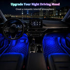 Car Interior LED Lights,4 in 1 RGB APP Control Automotive Under Dash Neon Ambient Lighting with USB Port,Music Sync Auto Footwell Lamp,Car Interior Atmosphere Light - Image 8