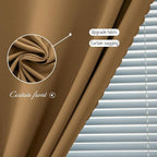 Self Adhesive Curtains, Stick Curtain Blackout Shades Window Cover Curtains for Living Room No Drilling, 47" W X 96" L, Brown, 1 Panel - Image 6
