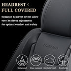 Coverado Car Seat Covers, Front Covers for Cars, Car Seat Cover Front Seats, Car Seat Protector Waterproof, Leather Car Seat Cushion, Universal Interior Covers Seat Protectors for Most Cars Black - Image 5