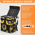Vankor Car Trash Can with Lid Leak Proof Car Accessories for Women | 2.2 Gallon Cute Hanging Car Trash Bin for Men Car Truck Vehicle Sedan SUV Interior Automotive Garbage Cans, Sunflower - Image 4