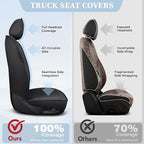 Truckiipa Dodge Ram Seat Covers Front Pair, Car Seat Cover Waterproof Leather Protector Pickup Truck Accessories, Full Coverage Custom Fit for 2002-2026 Ram 1500 2500 3500 Regular/Double Cab, Black - Image 4