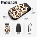 Leather Magnetic Sunglass Holder for Car Sun Visor, Cute Eyeglass Ticket Card Hanger Clip, Universal Auto Interior Accessories for SUV Pickup Truck, White Leopard - Image 3