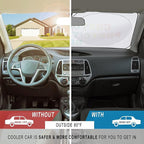 Custom Car Windshield Sunshade, 59''x28.5'' Personalized Sun Visor with Photo Text, Foldable Durable Shade Storage Pouch for Sedans SUV Trucks - Image 3