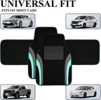 CAR PASS Leather Sporty Car Floor Mats Carpet, Universal Waterproof Automotive Floor Mat Fit for Sedans, Cars, Mid Trucks, Vans, SUV, Set of 4 (Black and Mint) - Image 5