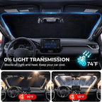 [2026 Upgraded] DooGooCoo Windshield Sun Shade for Toyota Highlander 2020-2025 2026 [Cooling Ice-Crystal, 100% Sun Block ] Windshield Sun Shade for Highlander Sun Shade, Custom Fit for Highlander. - Image 5