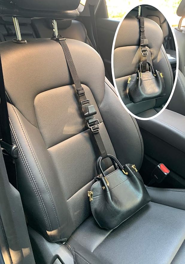 4-Pack Headrest Hooks for Car Universal Interior Auto Vehicle Back Front Seat Hanger Holder Organizer for Handbags Purses Coats and Grocery Bags - Image 4