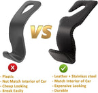 AMVOYOA Car Headrest Hook, Leather Vehicle Back Seat Hanger Storage for Purse Groceries Bag and More, Black&Red, Pack of 2 - Image 5