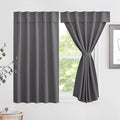 NICETOWN Grey Blackout Curtains 63 Inches Long for Living Room, 1 Piece | Portable Window Shade Self Sticky Adjustable Drapes for Bedroom Thermal Insulated Short Curtains for Cabinet, 52" x 63" by NICETOWN